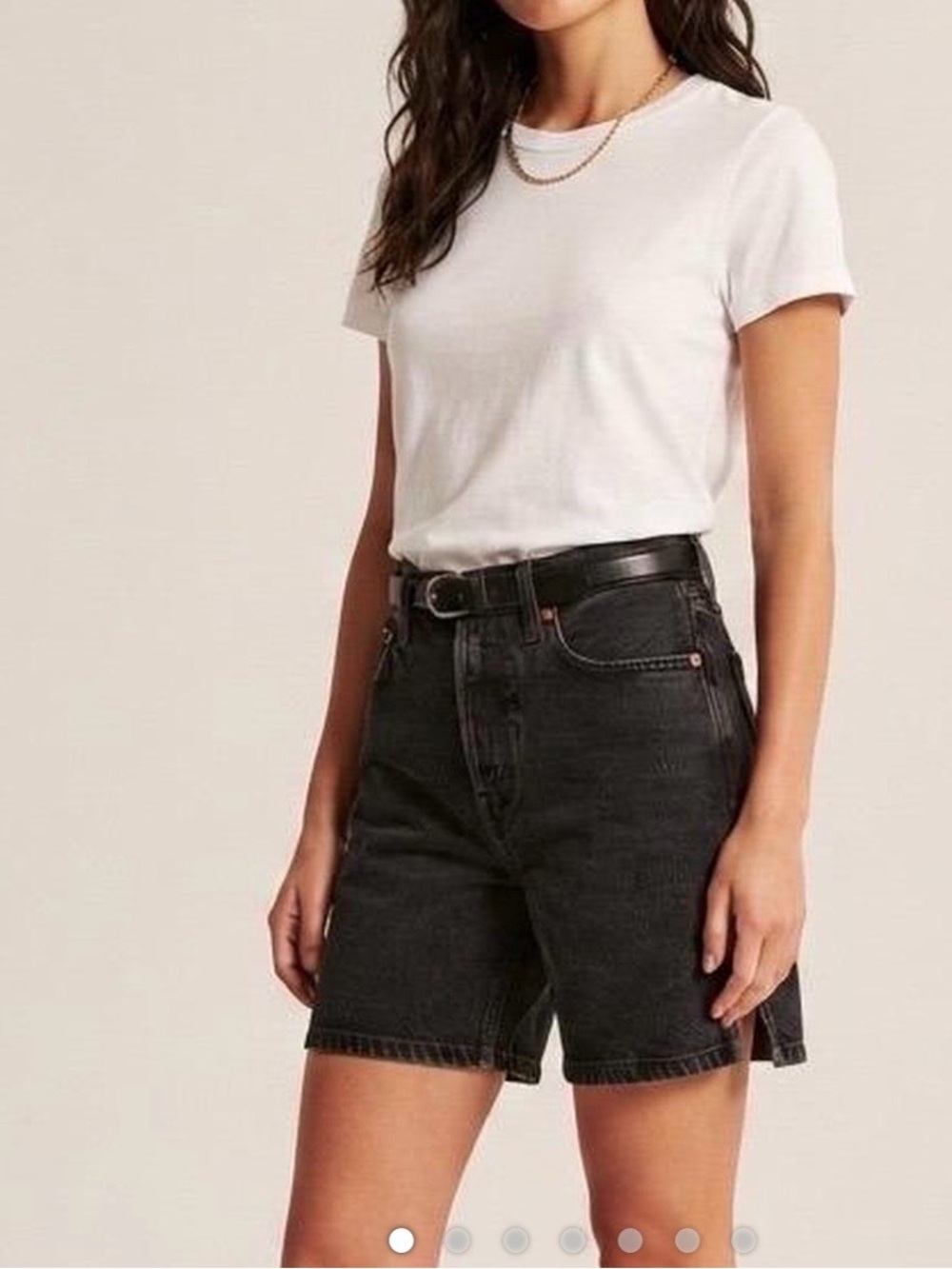 Abercrombie & Fitch Black High-Rise Denim Shorts